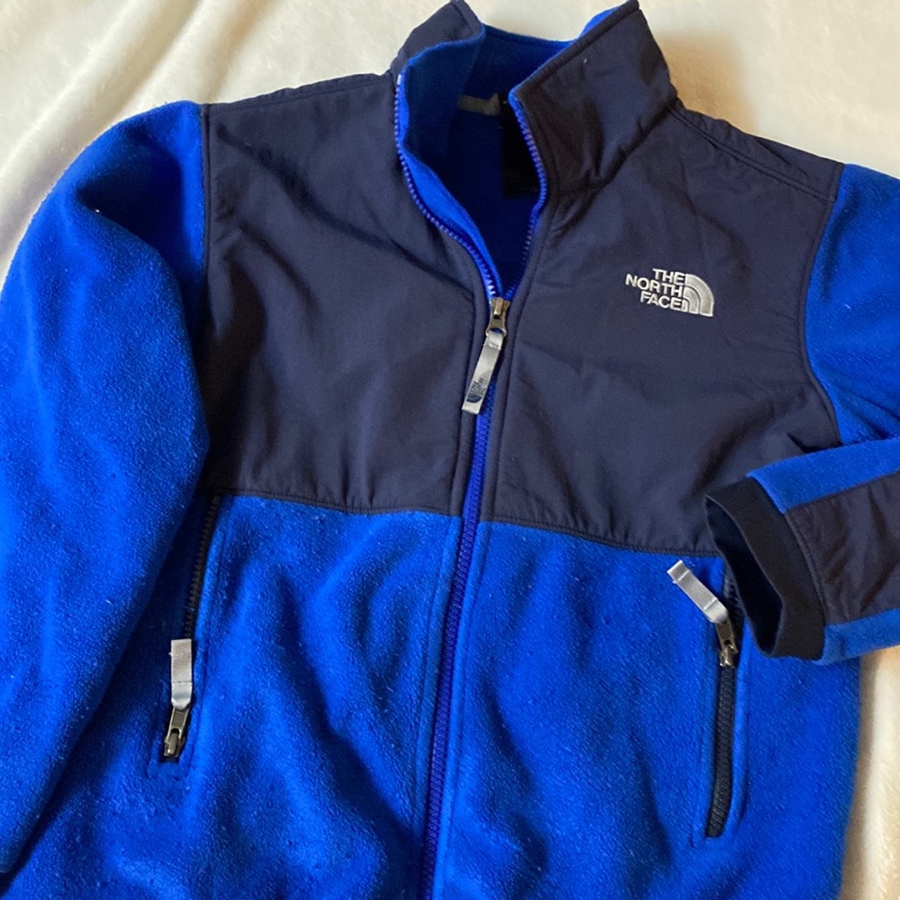 The North face zipper fleece jacket , boys size m